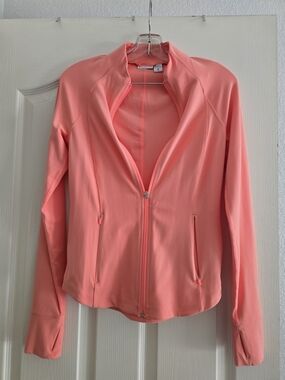Athleta Coral Zip-Up Bomber Jacket